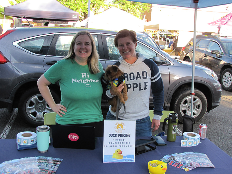 BRVA Executive Director Mary Dicken and Board Member Lindsay Ems at a recent BRVA Farmers Market.