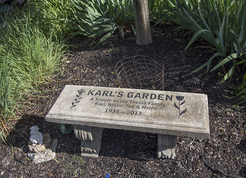 The commemorative garden bench