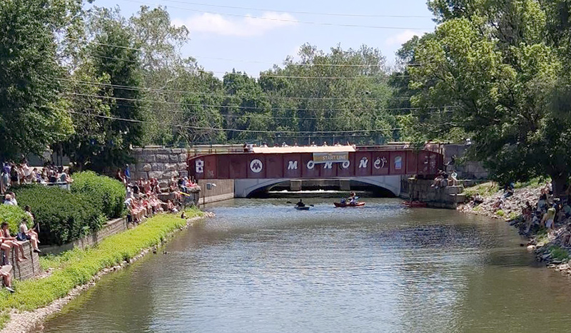 The Ducks are ready to be dropped from the Monon Trail bridge