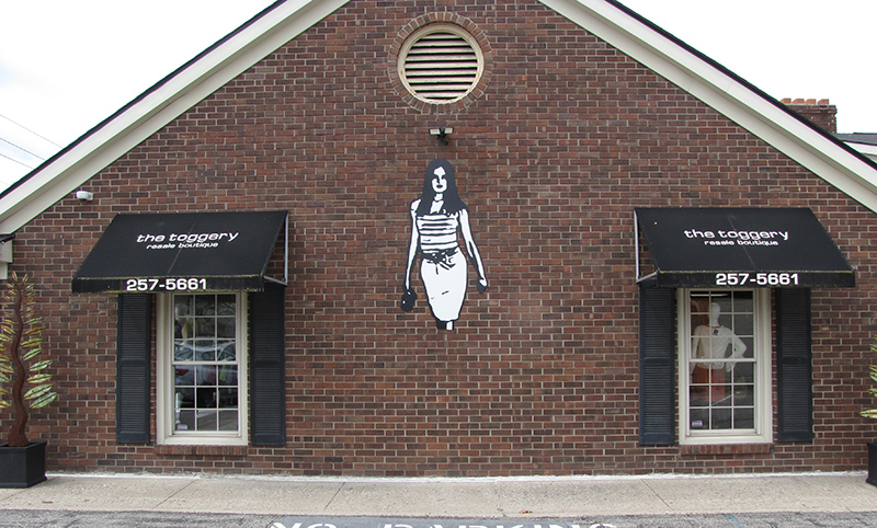 The iconic Toggery logo at their store in Broad Ripple.