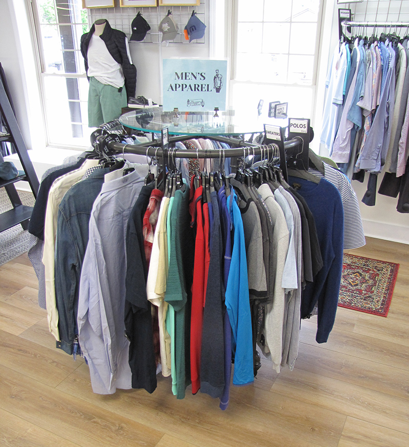 Men's apparel is also available at the Toggery.