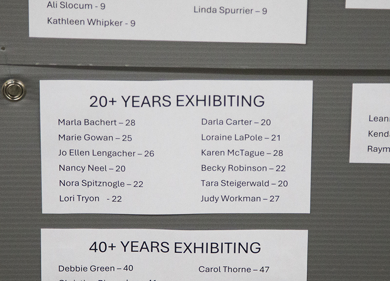 Nora is listed on the wall in the 20+ years category!