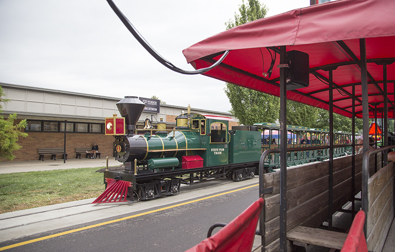 The new train passed by the tram