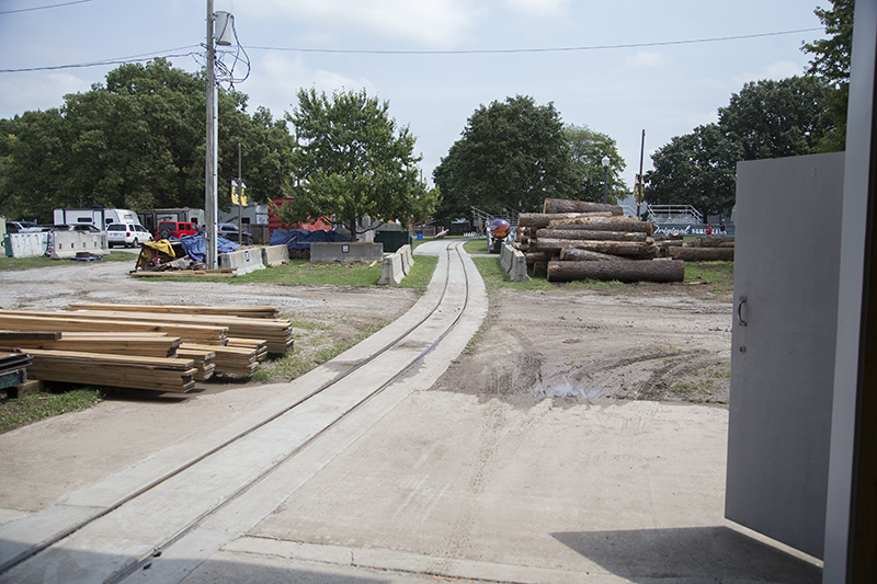 Here are the tracks exiting the barn.