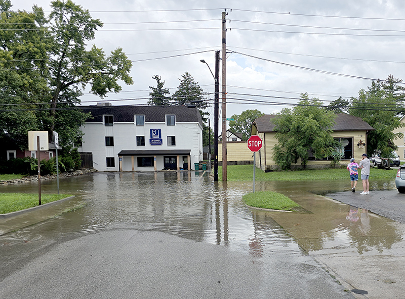 The water quickly spread past the new Goodwill offices on 64th.