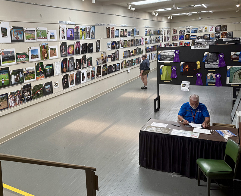 Upstairs at the photo exhibition at the Indiana Arts building