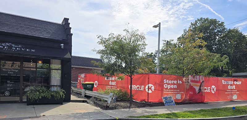 The Shell station is under construction to the west.
