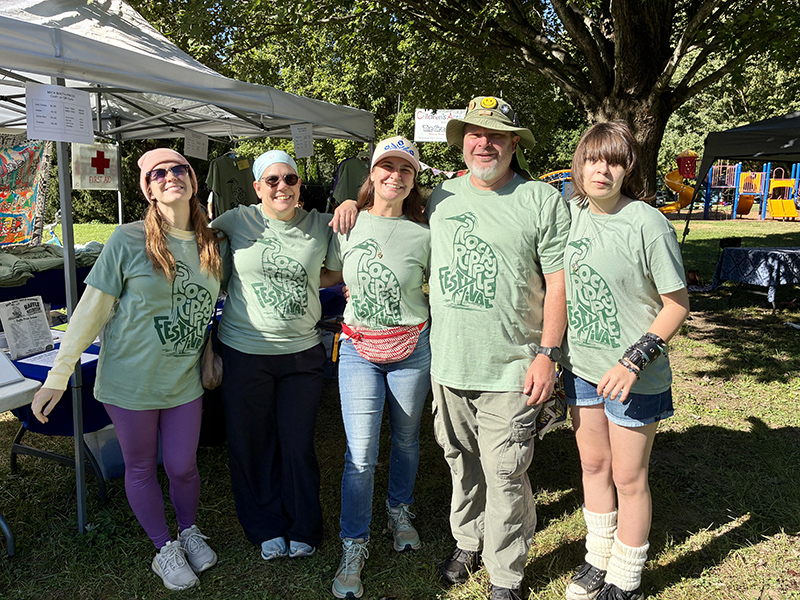 Marin Miller, Juliette Nehring, Rachel, Chuck and Annika Wuthrich. All repeat Volunteers for the Rocky Ripple Festival. 